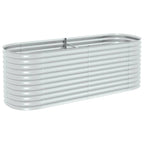 Vidaxl plantenbak verhoogd 240x80x81 cm gegalvaniseerd staal zilver