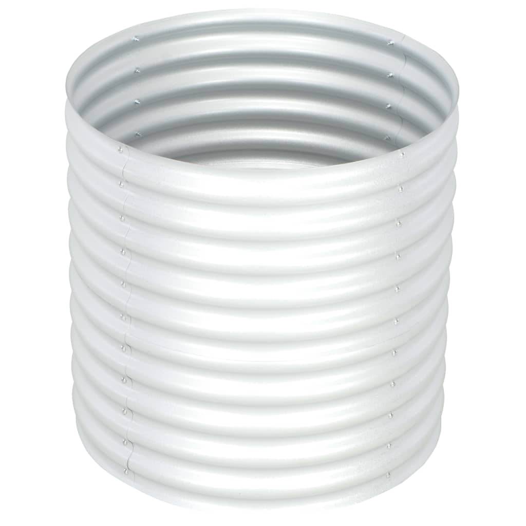 Vidaxl plantenbak verhoogd 80x80x81 cm gegalvaniseerd staal zilver