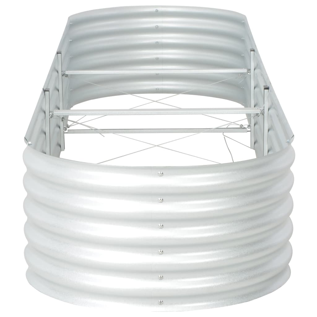 Vidaxl plantenbak verhoogd 320x80x44 cm gegalvaniseerd staal zilver