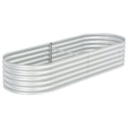Vidaxl plantenbak verhoogd 240x80x44 cm gegalvaniseerd staal zilver