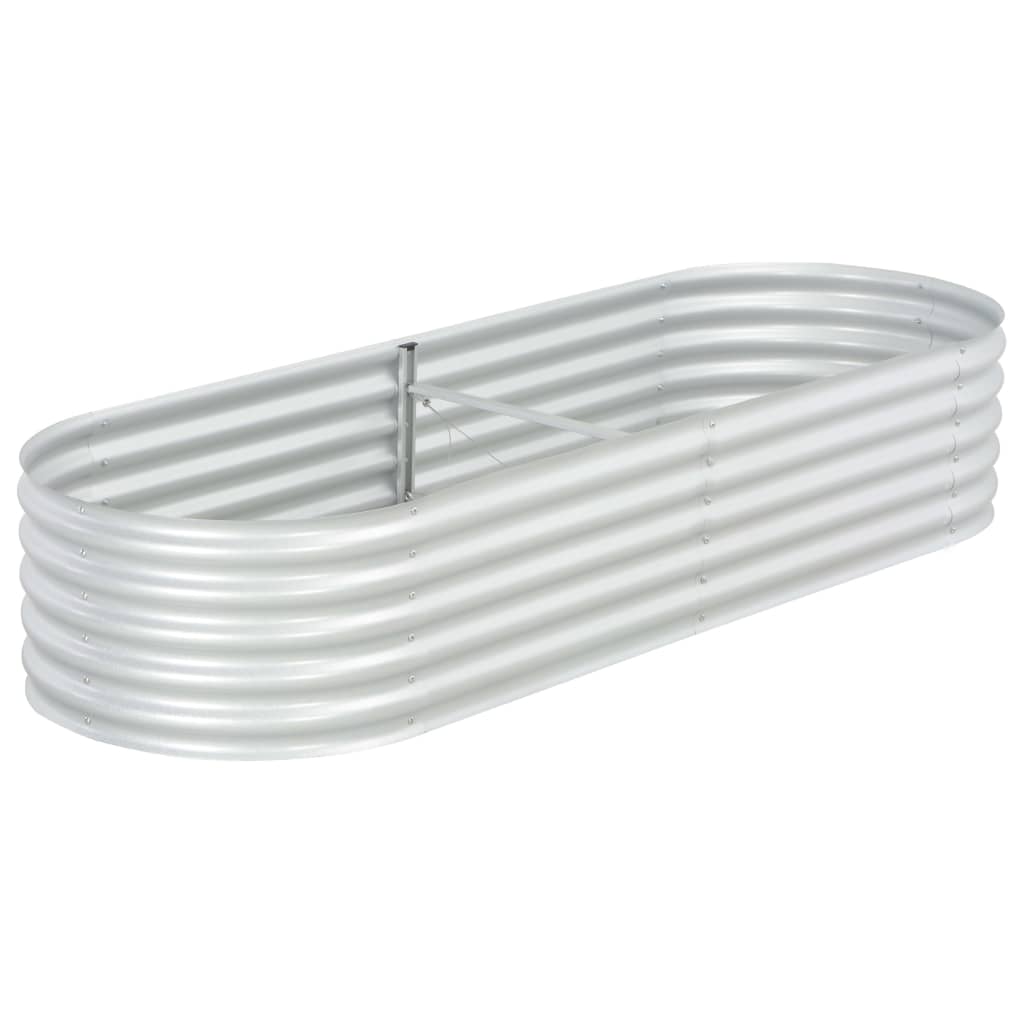 Vidaxl plantenbak verhoogd 240x80x44 cm gegalvaniseerd staal zilver