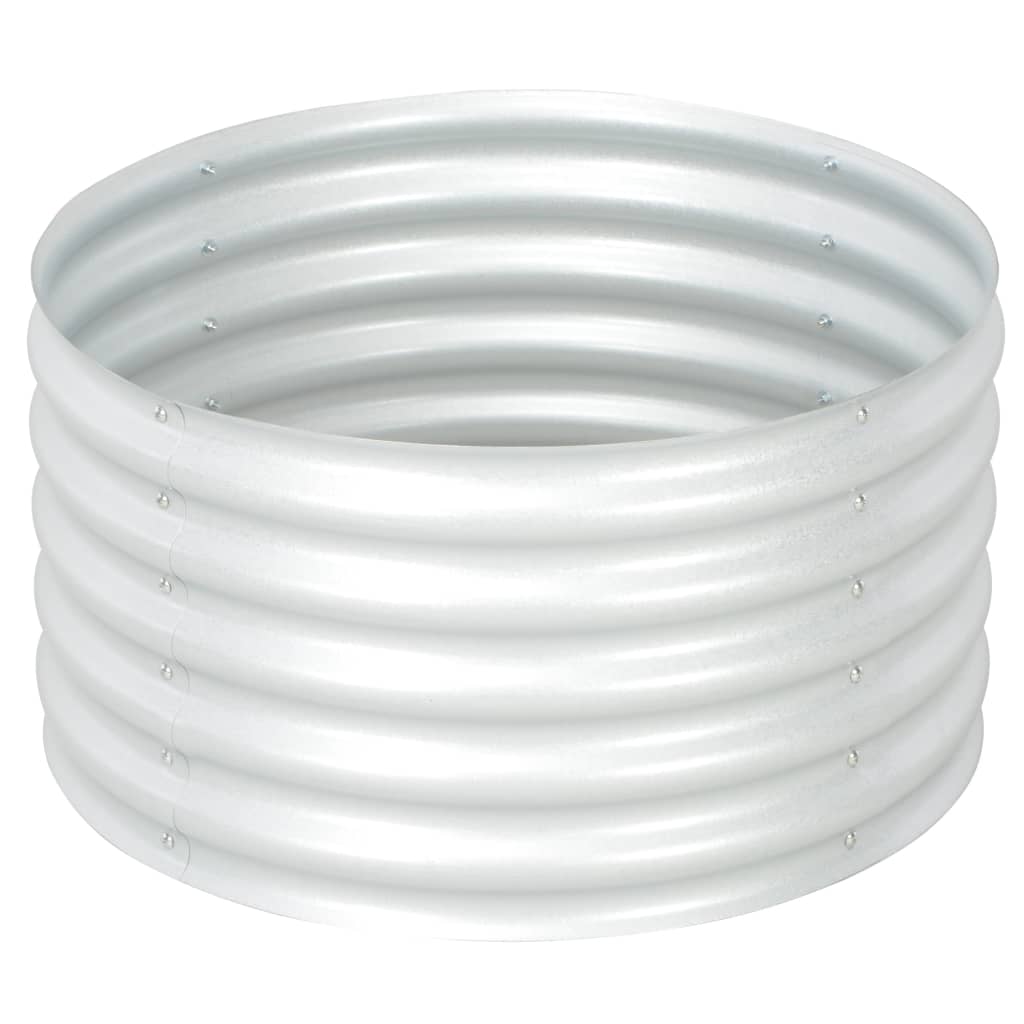 Vidaxl plantenbak verhoogd 80x80x44 cm gegalvaniseerd staal zilver