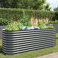 Vidaxl plantenbak verhoogd 240x80x81 cm gegalvaniseerd staal grijs