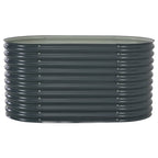 Vidaxl plantenbak verhoogd 160x80x81 cm gegalvaniseerd staal grijs