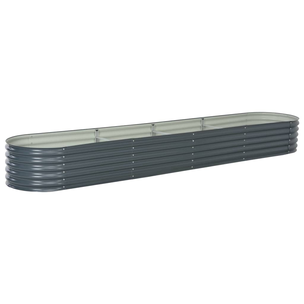 Vidaxl plantenbak verhoogd 400x80x44 cm gegalvaniseerd staal grijs