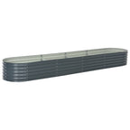 Vidaxl plantenbak verhoogd 400x80x44 cm gegalvaniseerd staal grijs