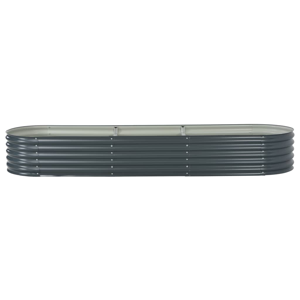 Vidaxl plantenbak verhoogd 320x80x44 cm gegalvaniseerd staal grijs