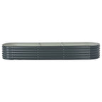 Vidaxl plantenbak verhoogd 320x80x44 cm gegalvaniseerd staal grijs