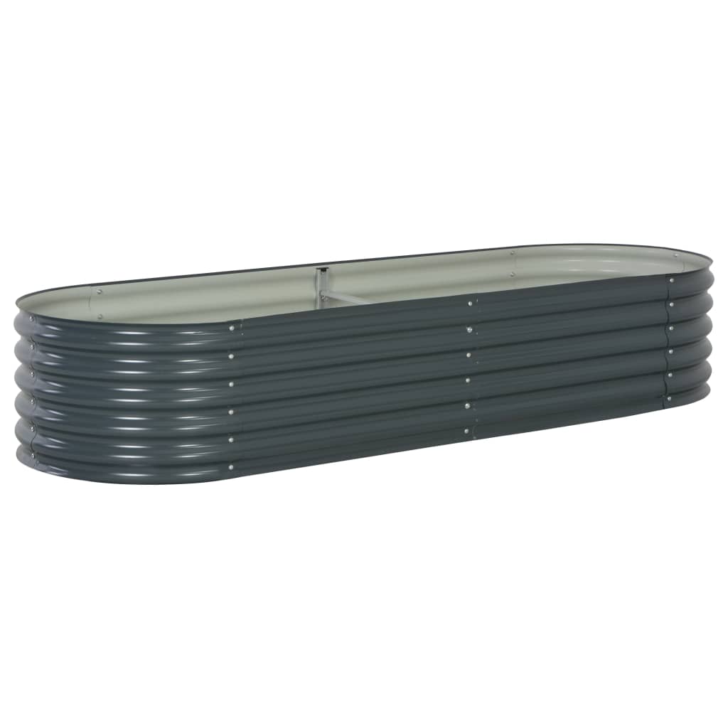 Vidaxl plantenbak verhoogd 240x80x44 cm gegalvaniseerd staal grijs