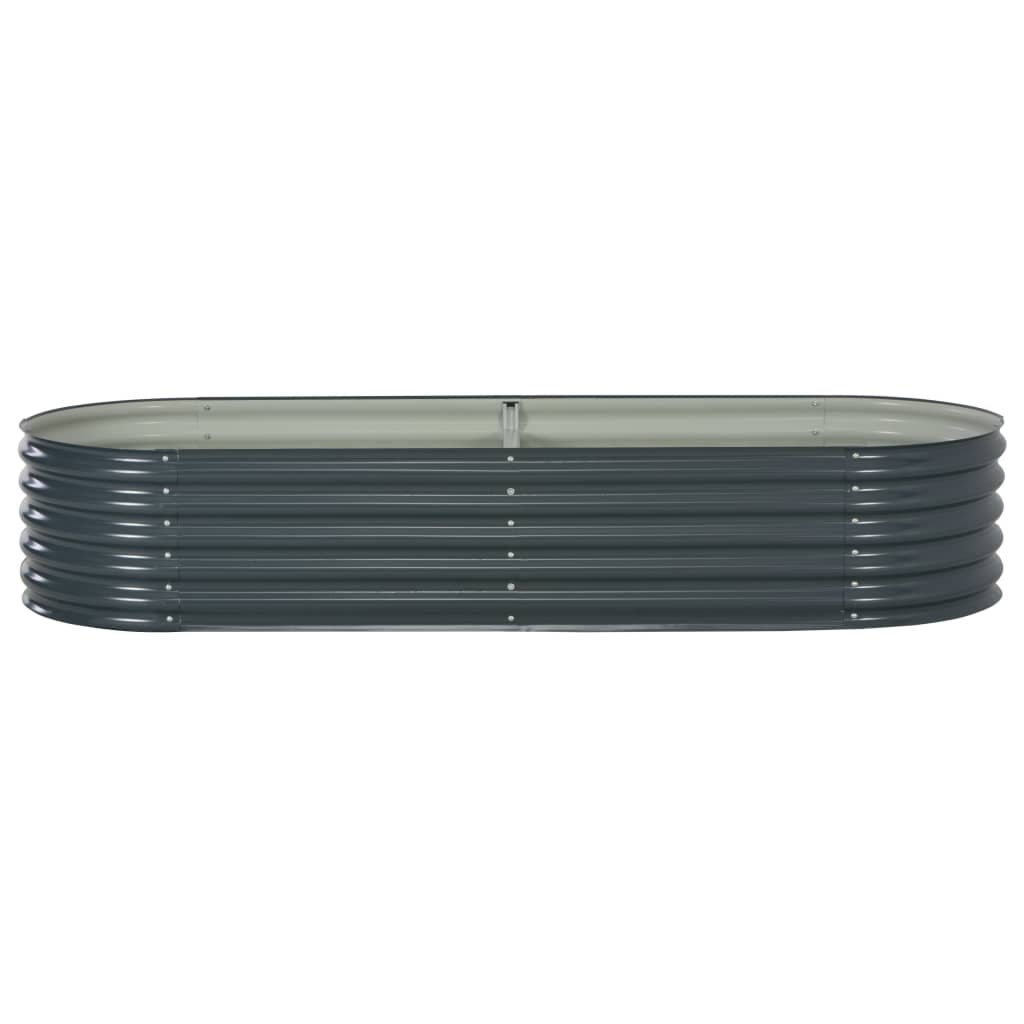 Vidaxl plantenbak verhoogd 240x80x44 cm gegalvaniseerd staal grijs
