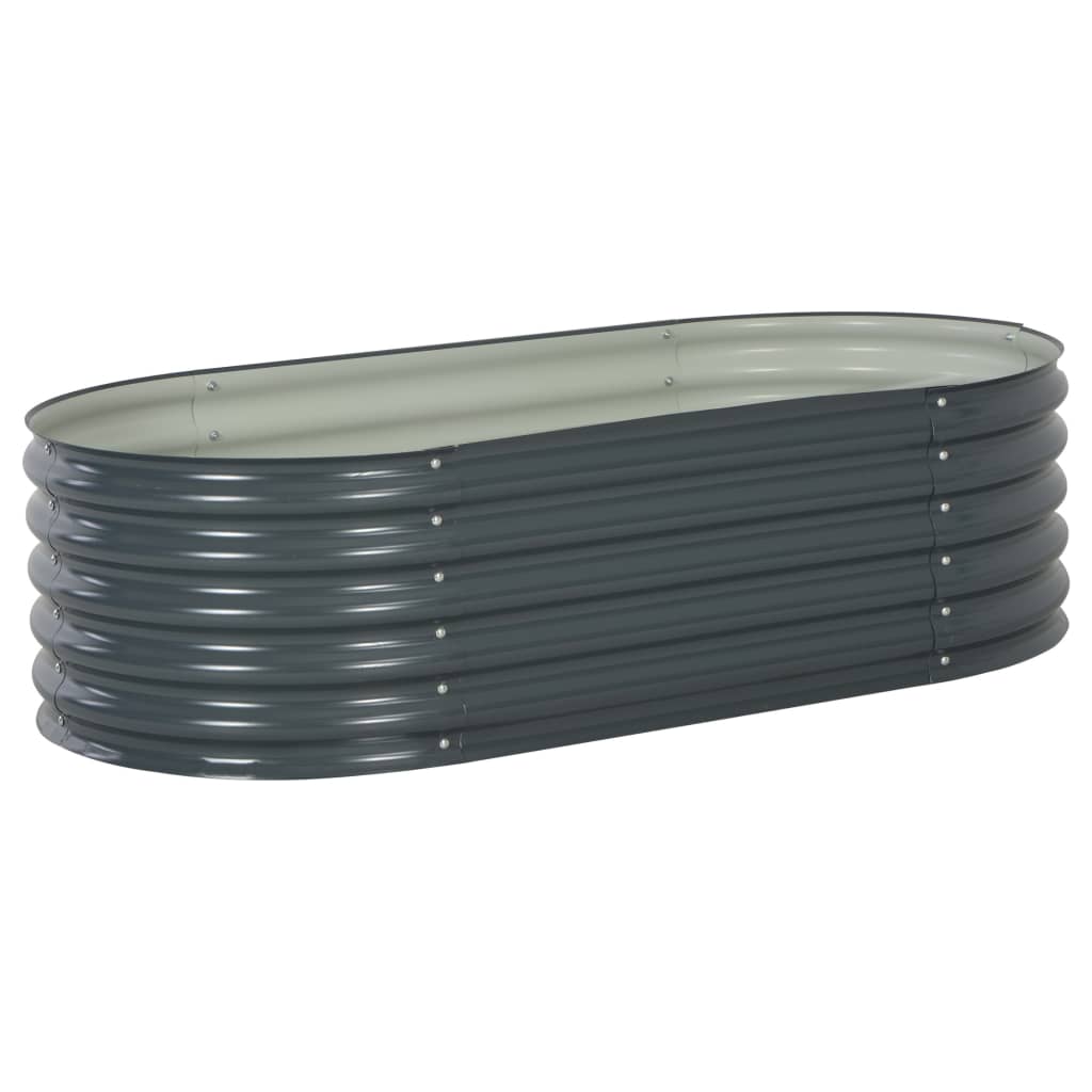 Vidaxl plantenbak verhoogd 160x80x44 cm gegalvaniseerd staal grijs