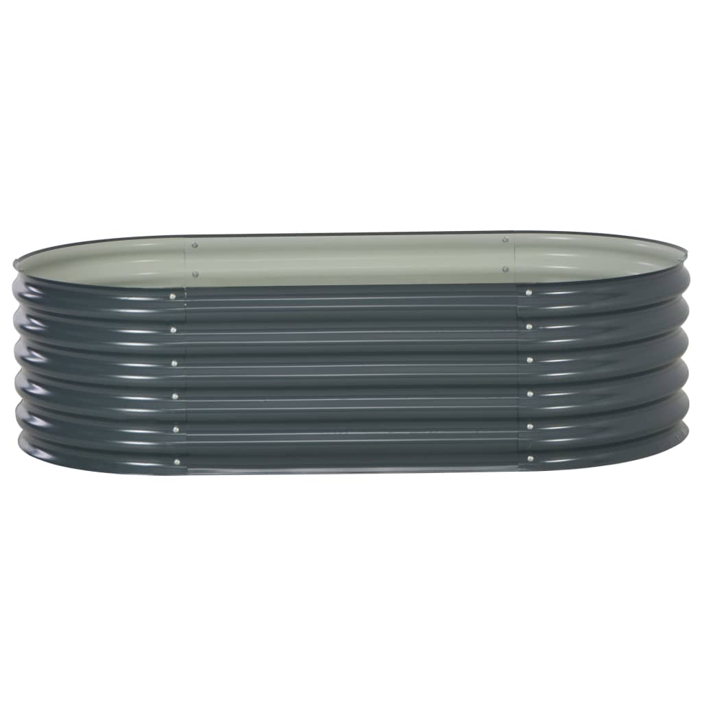 Vidaxl plantenbak verhoogd 160x80x44 cm gegalvaniseerd staal grijs