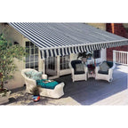 Vidaxl luifel handmatig uittrekbaar 300 cm blauw wit
