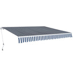 Vidaxl luifel handmatig uittrekbaar 400 cm blauw wit