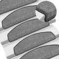 Vidaxl trapmatten 15 st 65x24x4 cm donkergrijs halfrond groot