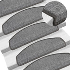 Vidaxl trapmatten 15 st 65x24x4 cm donkergrijs halfrond groot