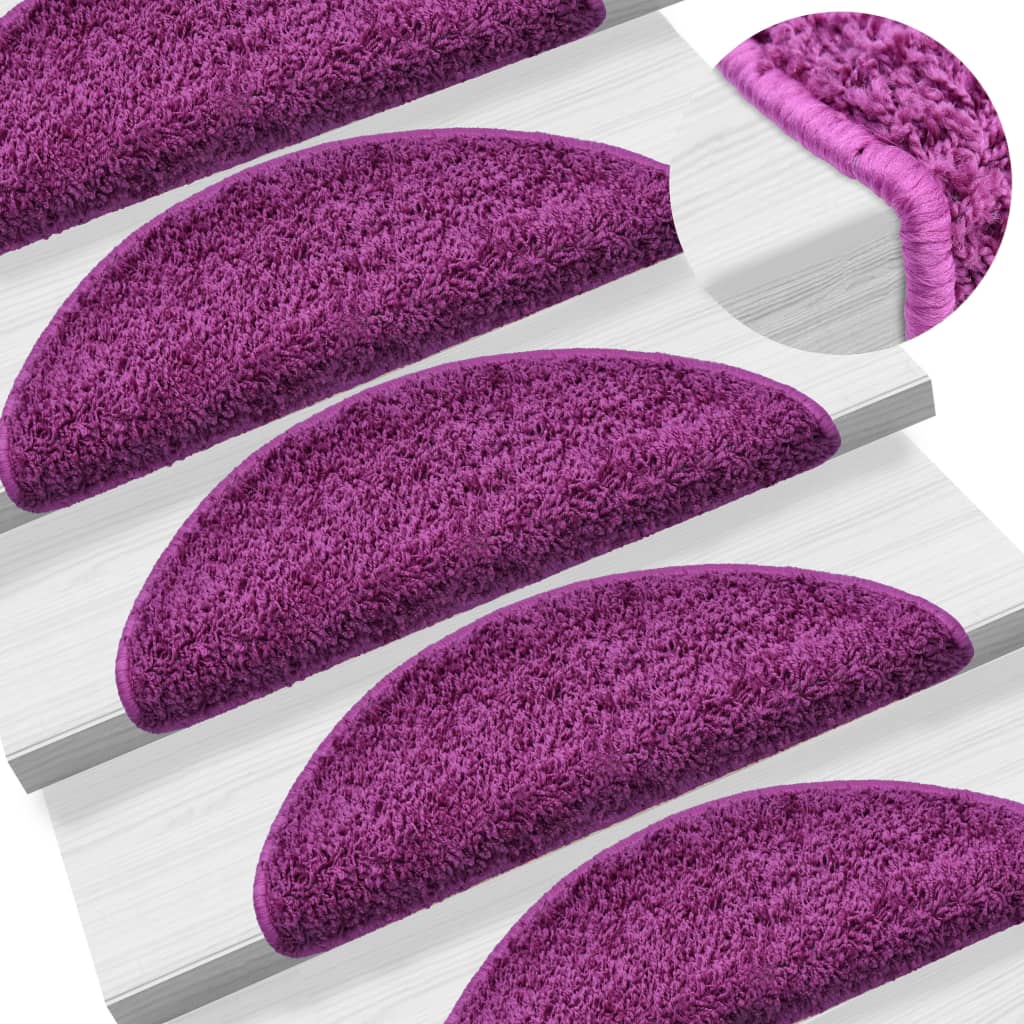 Vidaxl trapmatten 15 st 65x21x4 cm violet halfrond groot