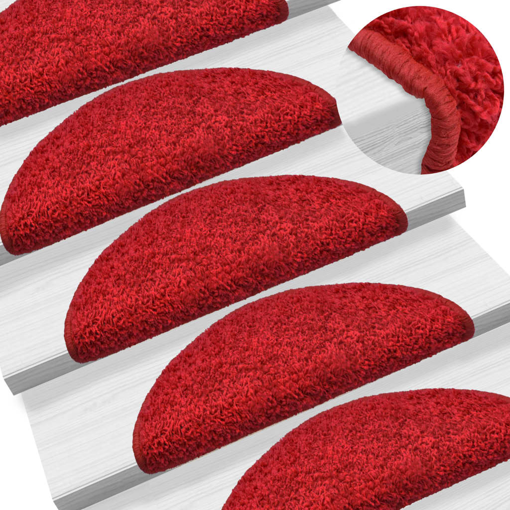 Vidaxl trapmatten 15 st 65x21x4 cm rood halfrond groot
