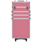 Vidaxl make-up trolley aluminium roze
