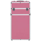 Vidaxl make-up trolley aluminium roze