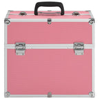 Vidaxl make-up koffer 38x23x34 cm aluminium roze