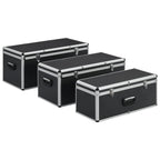 Vidaxl opbergkoffers 3 st aluminium zwart