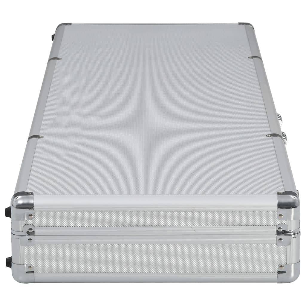 Vidaxl wapenkoffer 118x38x12 aluminium zilverkleurig