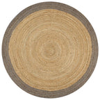 Vidaxl vloerkleed handgemaakt met grijze rand 90 cm jute