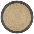 Vidaxl vloerkleed handgemaakt met donkergrijze rand 90 cm jute