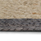 Vidaxl vloerkleed handgemaakt met donkergrijze rand 150 cm jute