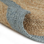 Vidaxl vloerkleed handgemaakt met olijfgroene rand 90 cm jute