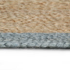 Vidaxl vloerkleed handgemaakt met olijfgroene rand 90 cm jute