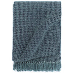 Vidaxl plaid 125x150 cm katoen indigo-blauw