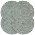 Vidaxl placemats 4 st rond 38 cm jute olijfgroen