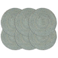 Vidaxl placemats 6 st rond 38 cm jute olijfgroen