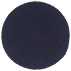 Vidaxl placemats 6 st rond 38 cm katoen effen marineblauw