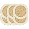 Vidaxl placemats 6 st rond 38 cm jute en katoen natuurlijk