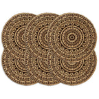 Vidaxl placemats 6 st rond 38 cm jute donkerbruin