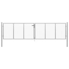 VidaXL Poort 415x150 cm gegalvaniseerd staal zilverkleurig