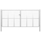 VidaXL Poort 415x250 cm gegalvaniseerd staal zilverkleurig