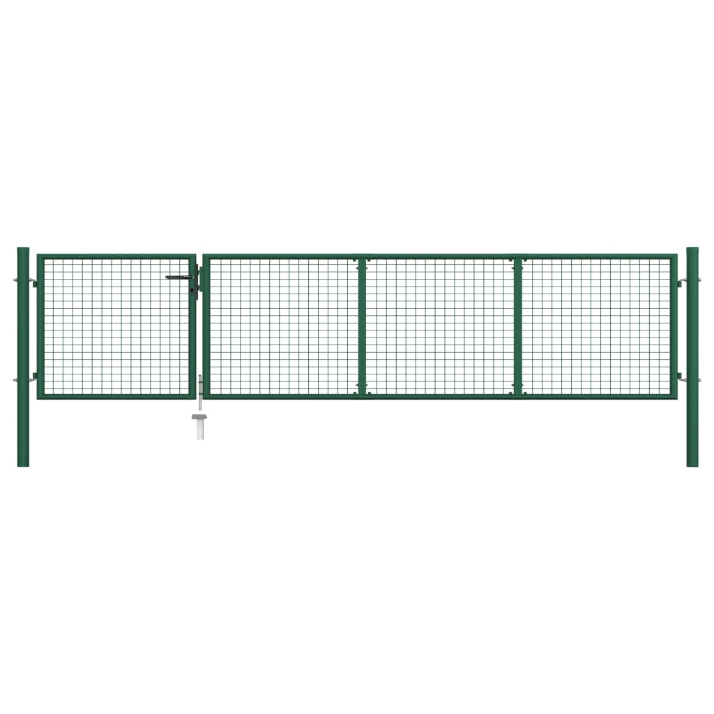 Vidaxl tuinpoort staal 350x75 cm groen