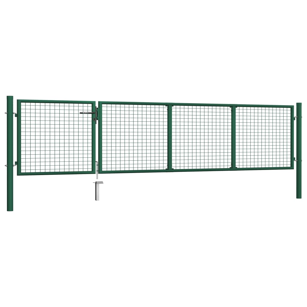 Vidaxl tuinpoort staal 350x75 cm groen