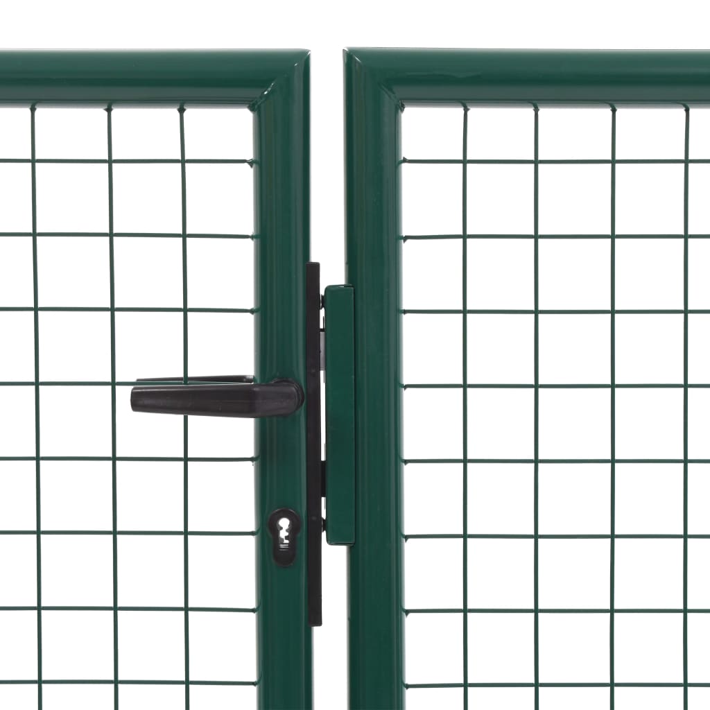 Vidaxl tuinpoort staal 350x75 cm groen