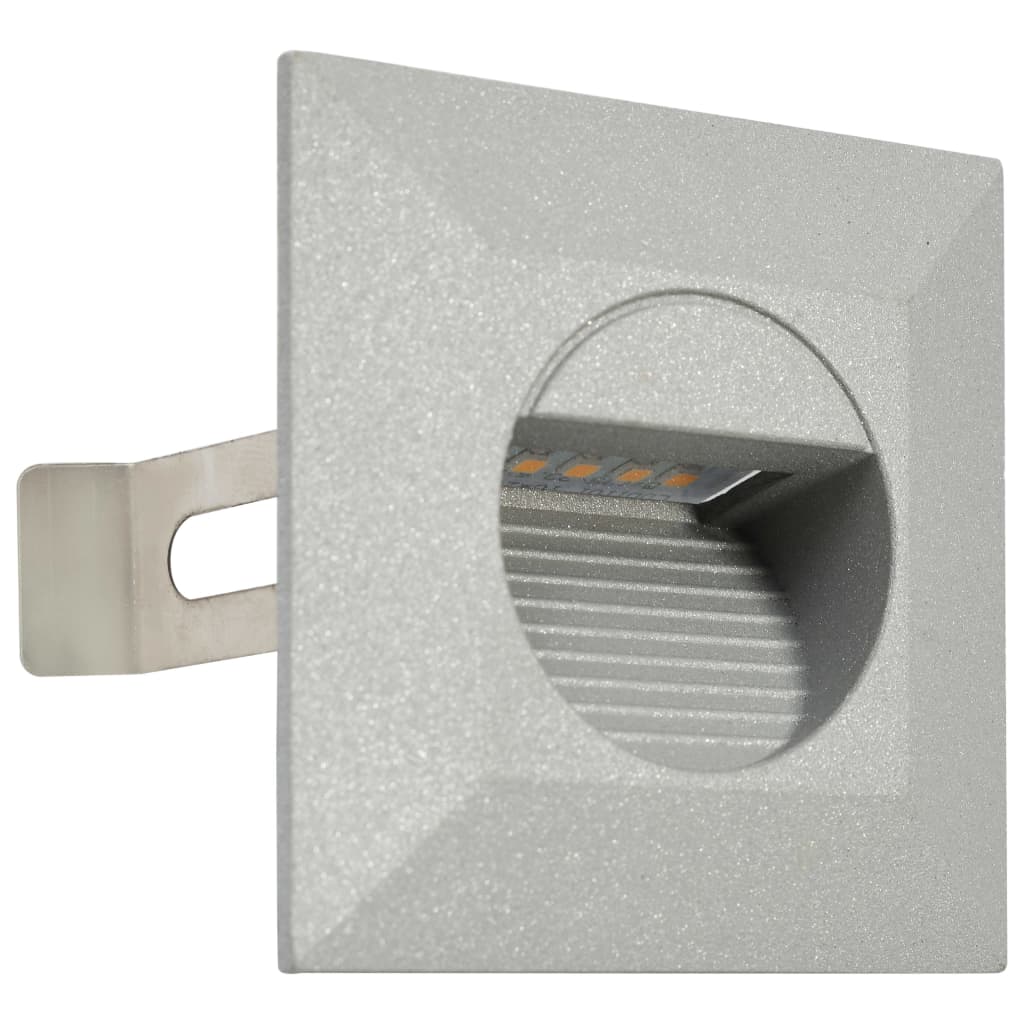 VidaXL LED-buitenwandlampen 6 st 5 W vierkant zilverkleurig