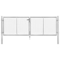 VidaXL Poort 306x125 cm gegalvaniseerd staal zilverkleurig