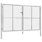 VidaXL Poort 306x200 cm gegalvaniseerd staal zilverkleurig