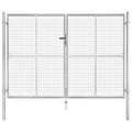 VidaXL Poort 306x225 cm gegalvaniseerd staal zilverkleurig