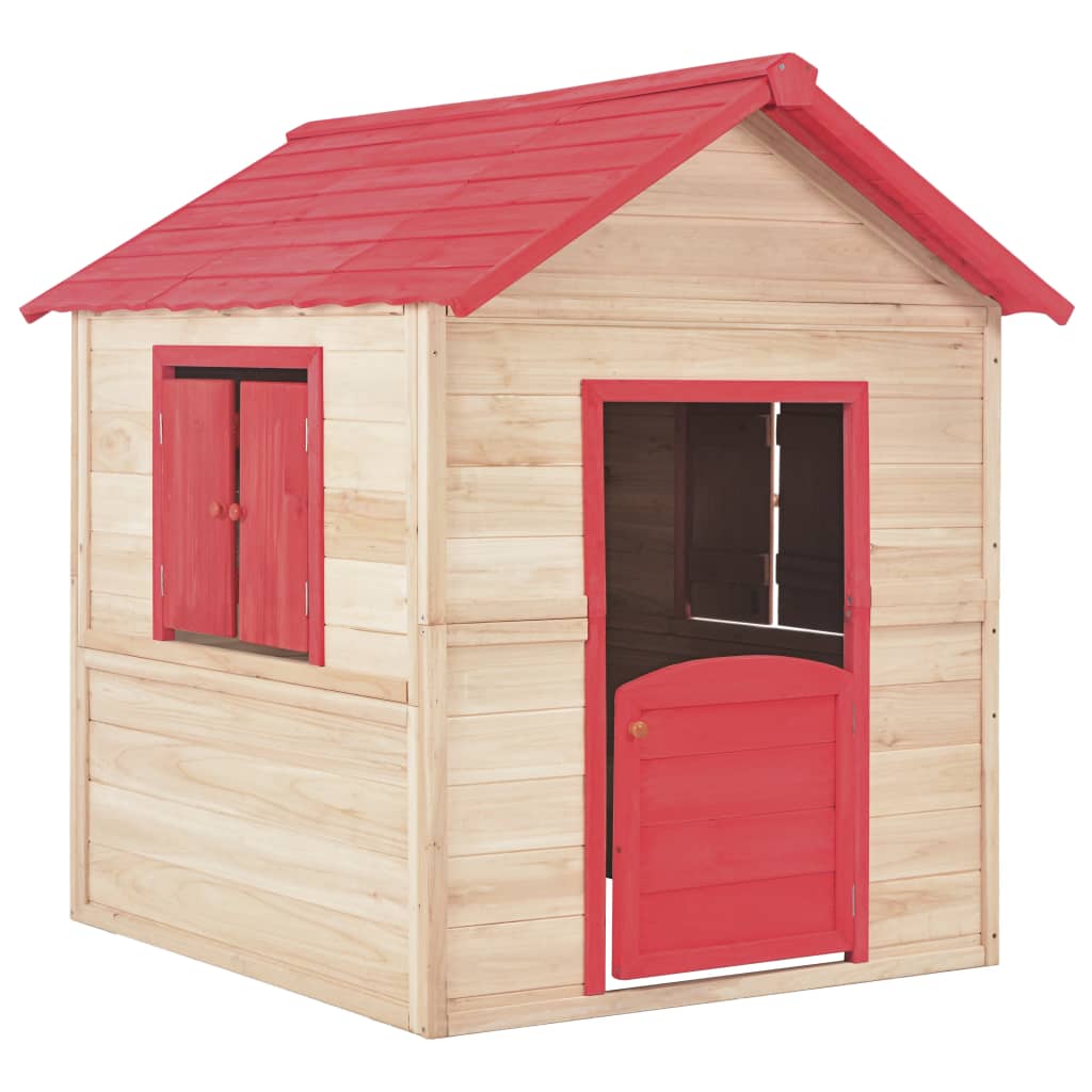 Vidaxl kinderspeelhuis vurenhout rood