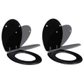 Vidaxl toiletbril met soft-closedeksel 2 st mdf zwart