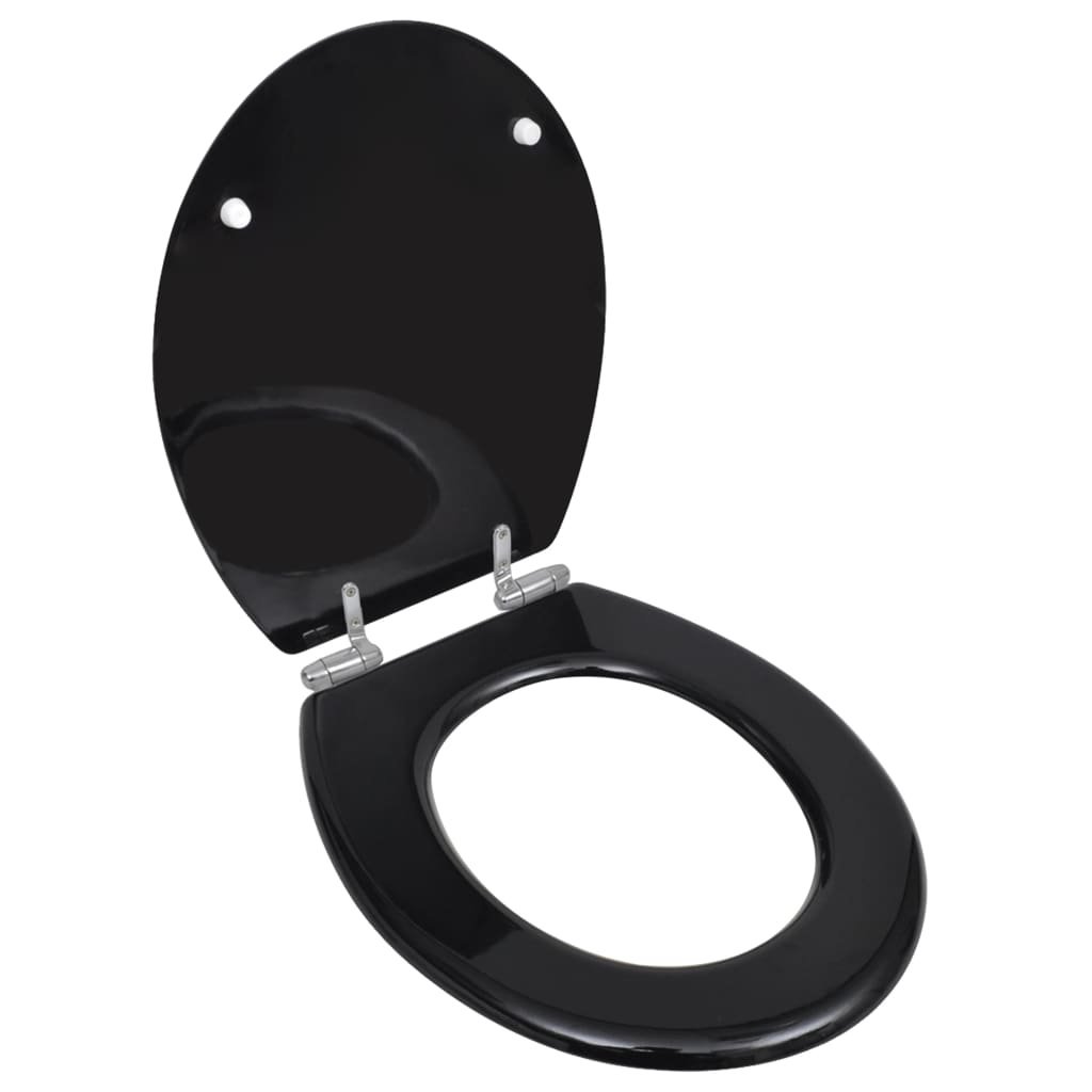 Vidaxl toiletbril met soft-closedeksel 2 st mdf zwart